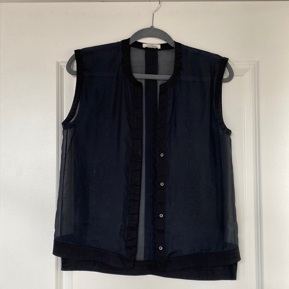 Helmut Lang Black Sheer Blouse